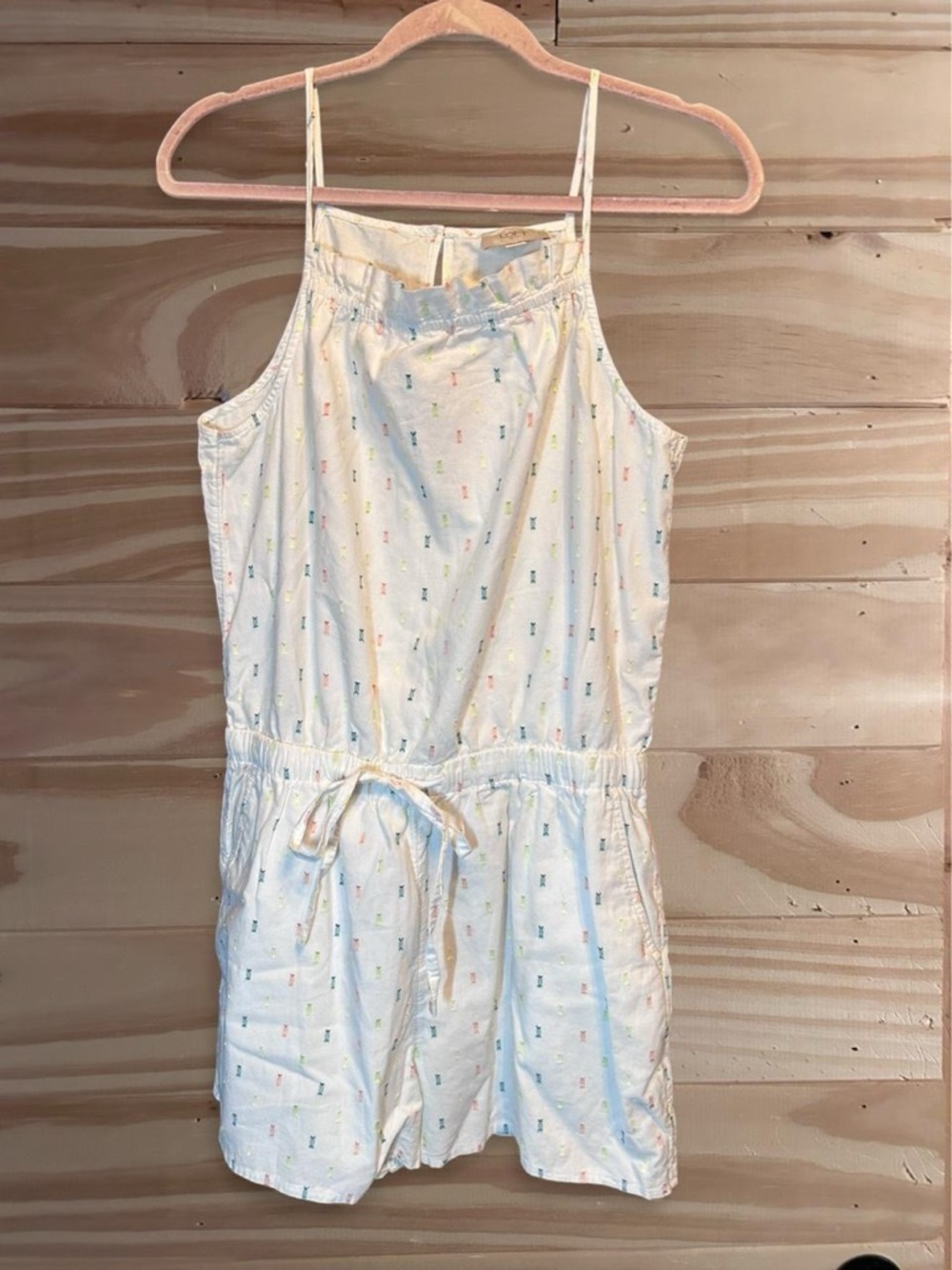 LOFT size M romper, white with geometric pattern & Shorts Pockets